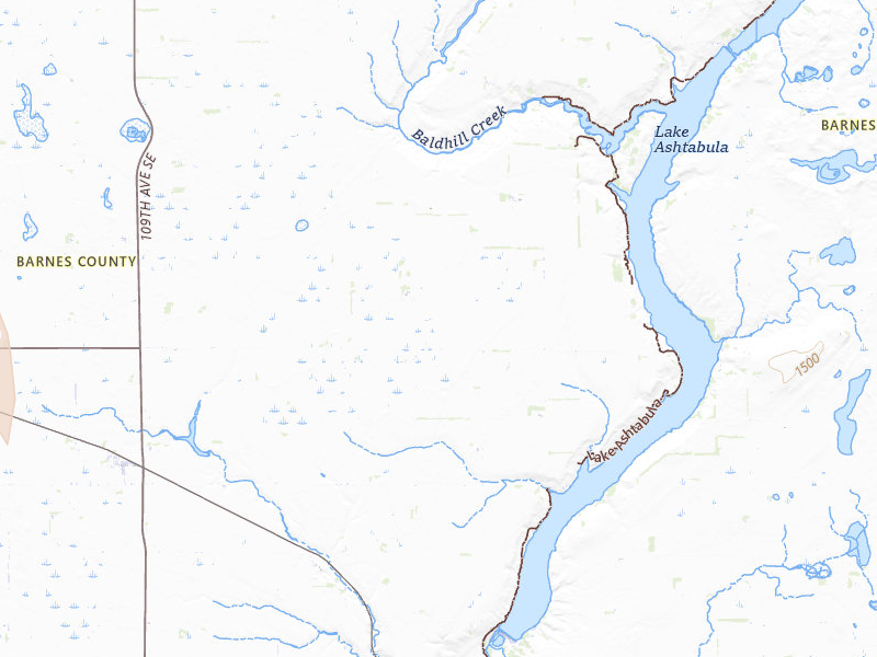 Radar-estimated hail-size map of the storm over Rogers, ND on Jul 11, 2026