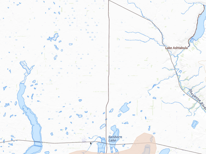 Radar-estimated hail-size map of the storm over Sanborn, ND on Jul 30, 2026