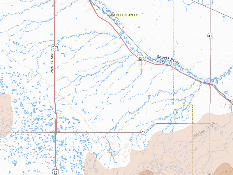 Radar-estimated hail-size map of the storm over Sawyer, ND on Jun 28, 2026