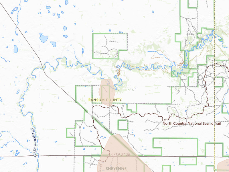 Radar-estimated hail-size map of the storm over Sheldon, ND on Jun 9, 2026