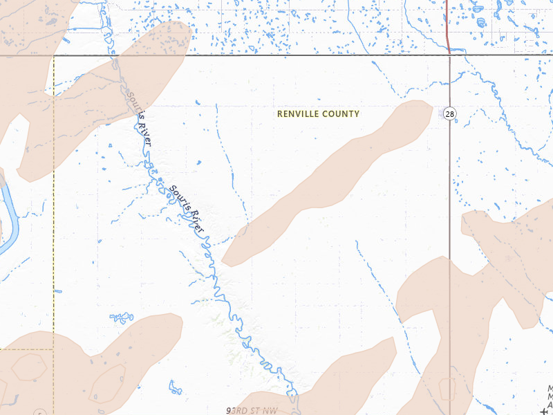 Radar-estimated hail-size map of the storm over Sherwood, ND