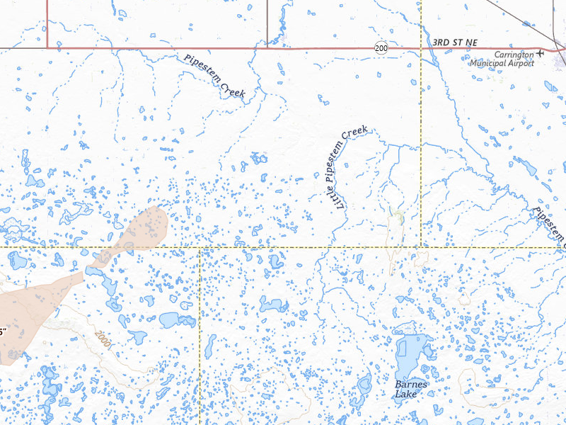 Radar-estimated hail-size map of the storm over Sykeston, ND on Jul 2, 2026