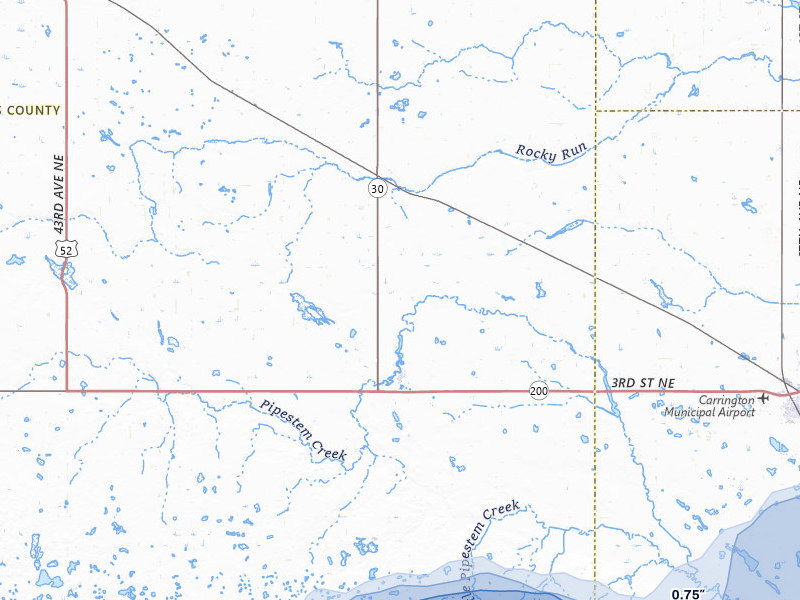 NEXRAD radar-signature map of the hail storm over Sykeston, ND on Aug 24, 2026
