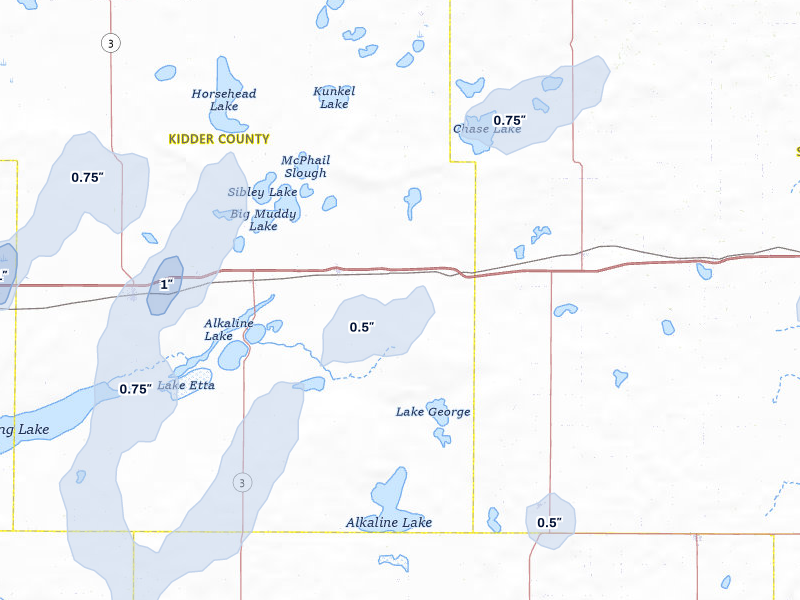 NEXRAD radar-signature map of the hail storm over Tappen, ND on Jun 27, 2026