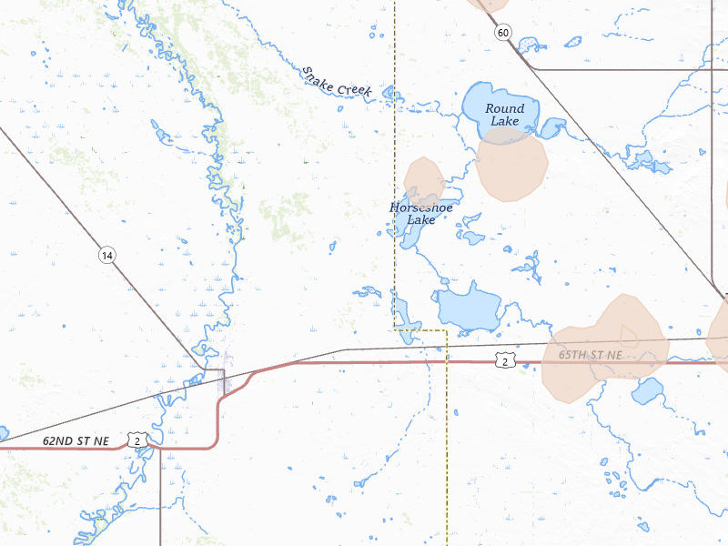 Radar-estimated hail-size map of the storm over Towner, ND on Sep 5, 2026