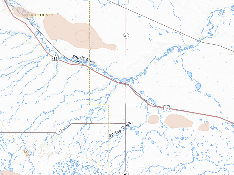 Radar-estimated hail-size map of the storm over Velva, ND on Aug 10, 2026