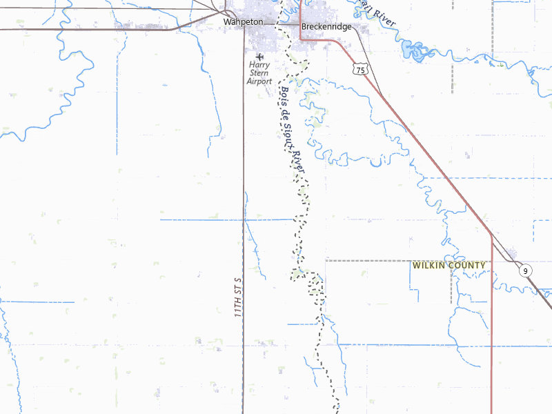 NEXRAD radar-signature map of the hail storm over Wahpeton, ND on Jul 3, 2026