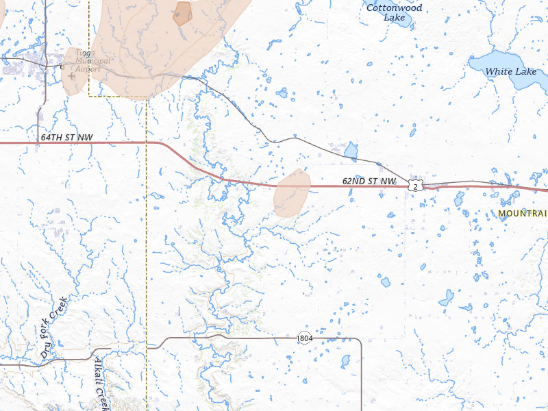 Radar-estimated hail-size map of the storm over White Earth, ND on Aug 30, 2026