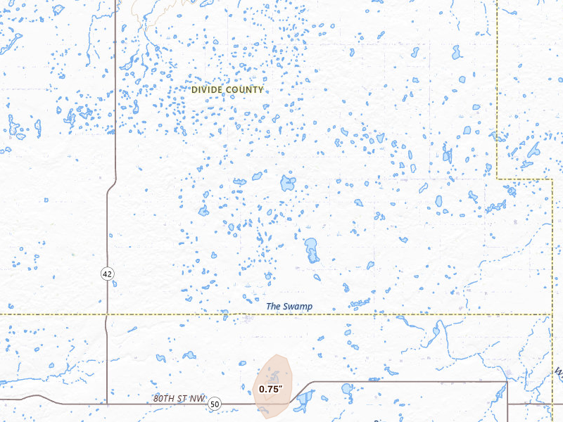Radar-estimated hail-size map of the storm over Wildrose, ND