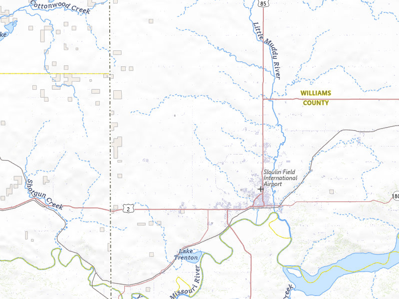 NEXRAD radar-signature map of the hail storm over Williston, ND on Jun 7, 2026