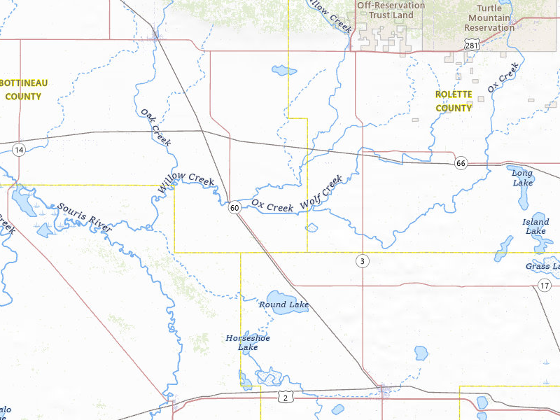 Radar-estimated hail-size map of the storm over Willow City, ND on Jul 2, 2026
