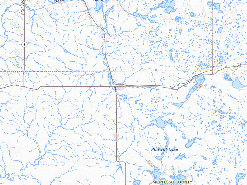 Radar-estimated hail-size map of the storm over Wishek, ND on Jul 2, 2026