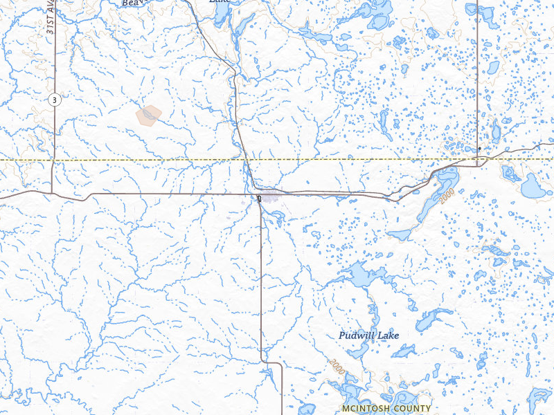 Radar-estimated hail-size map of the storm over Wishek, ND on Jul 7, 2026