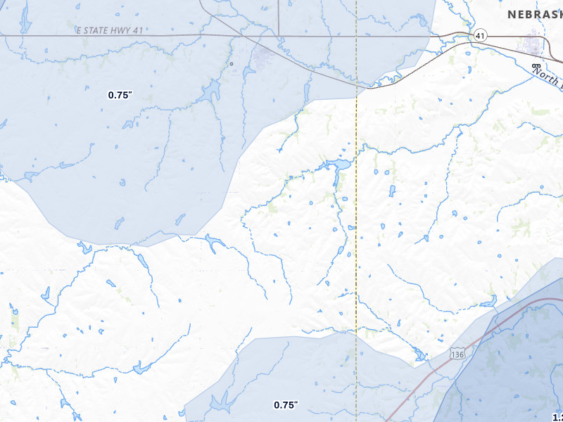 NEXRAD radar-signature map of the hail storm over Adams, NE on May 17, 2026