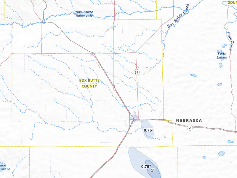NEXRAD radar-signature map of the hail storm over Alliance, NE on May 29, 2026