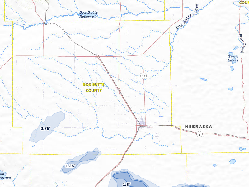 NEXRAD radar-signature map of the hail storm over Alliance, NE on Jun 1, 2026