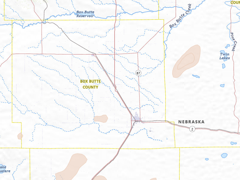 Radar-estimated hail-size map of the storm over Alliance, NE on Jun 26, 2026