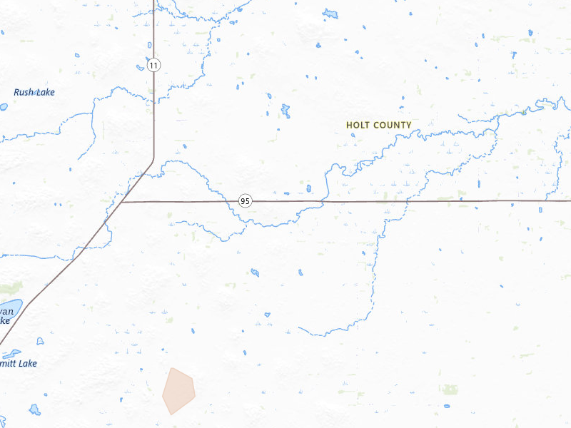 Radar-estimated hail-size map of the storm over Amelia, NE on May 25, 2026