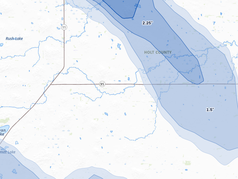 NEXRAD radar-signature map of the hail storm over Amelia, NE on Aug 19, 2026
