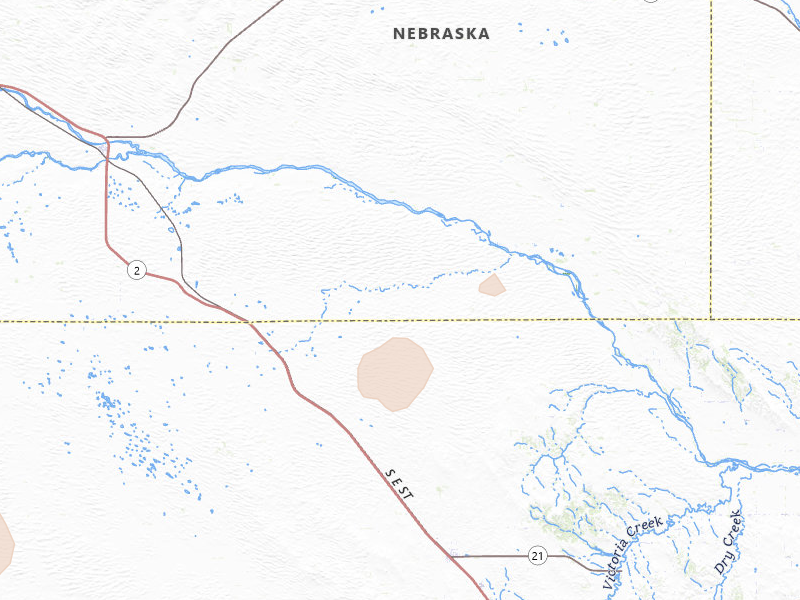 Radar-estimated hail-size map of the storm over Anselmo, NE on Jun 29, 2026