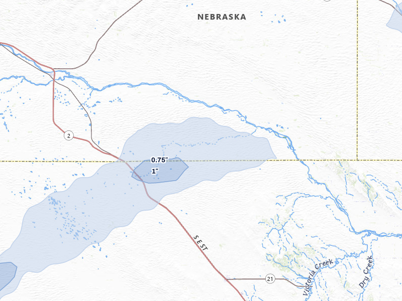NEXRAD radar-signature map of the hail storm over Anselmo, NE on Jun 29, 2026