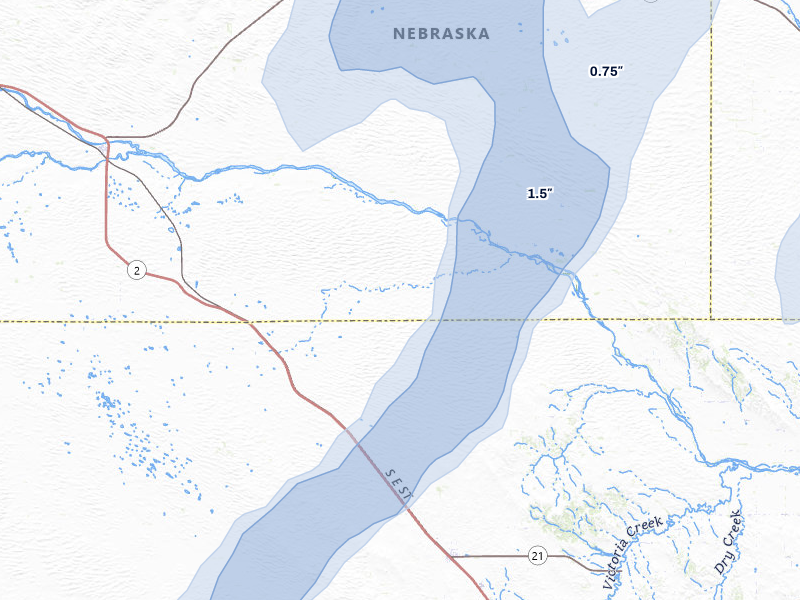 NEXRAD radar-signature map of the hail over Anselmo, NE