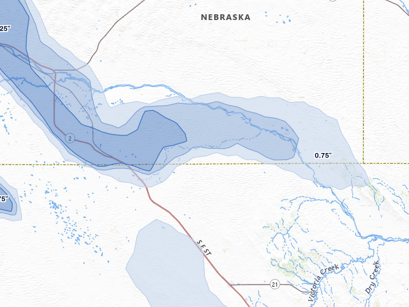 NEXRAD radar-signature map of the hail over Anselmo, NE