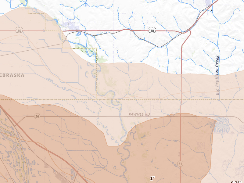 Radar-estimated hail-size map of the storm over Arlington, NE