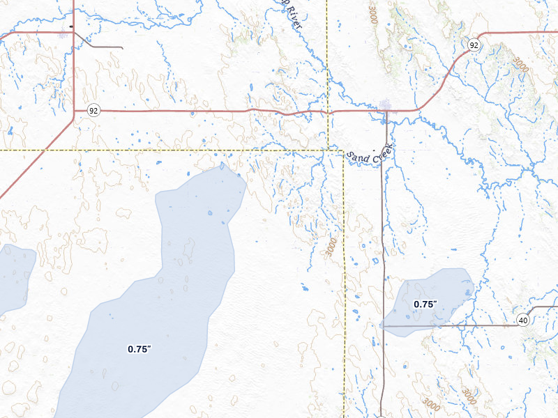 NEXRAD radar-signature map of the hail storm over Arnold, NE on May 16, 2026