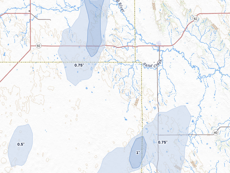 NEXRAD radar-signature map of the hail storm over Arnold, NE on May 30, 2026