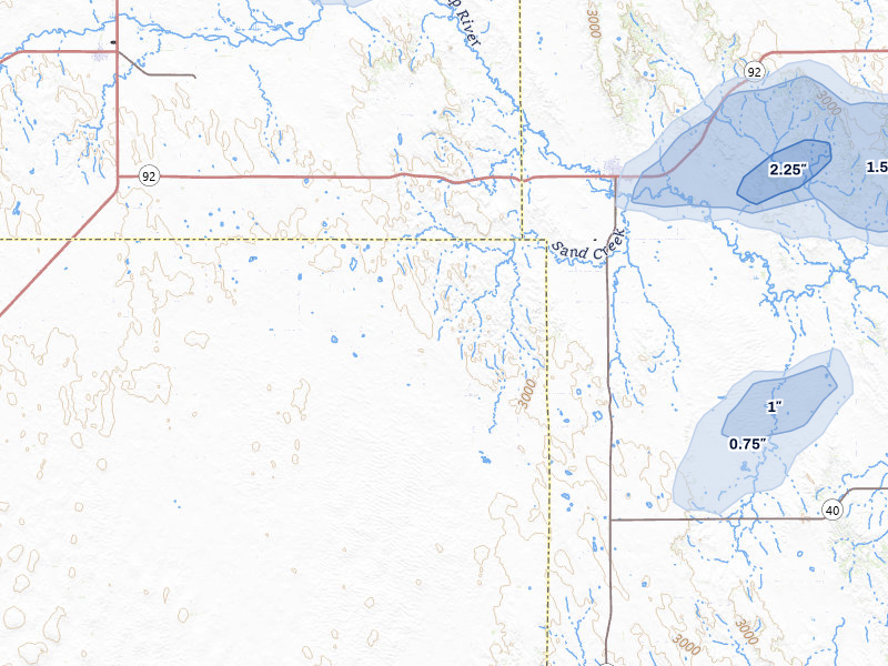 NEXRAD radar-signature map of the hail storm over Arnold, NE on Jul 27, 2026