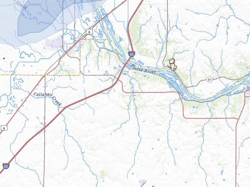 NEXRAD radar-signature map of the hail storm over Ashland, NE on May 16, 2026