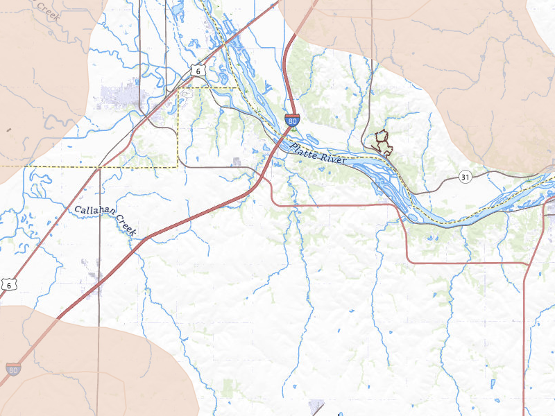 Radar-estimated hail-size map of the storm over Ashland, NE on Jul 3, 2026