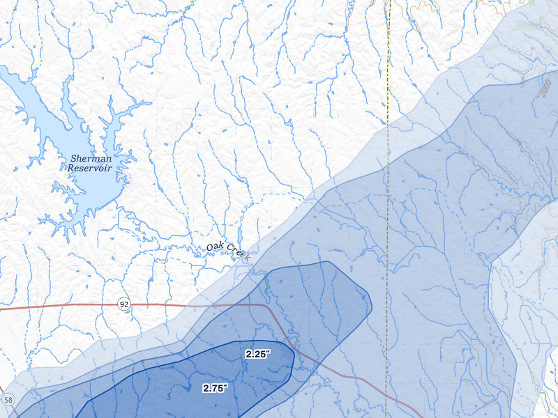 NEXRAD radar-signature map of the hail storm over Ashton, NE on May 17, 2026
