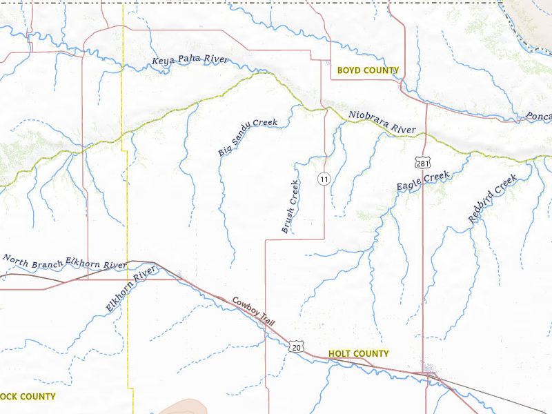 Radar-estimated hail-size map of the storm over Atkinson, NE on Jul 4, 2026
