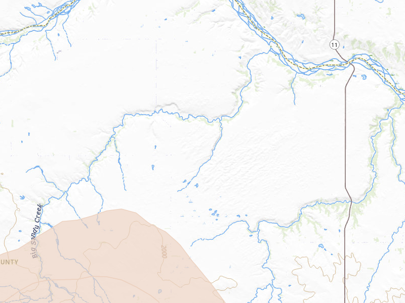 Radar-estimated hail-size map of the storm over Atkinson, NE on Jul 30, 2026