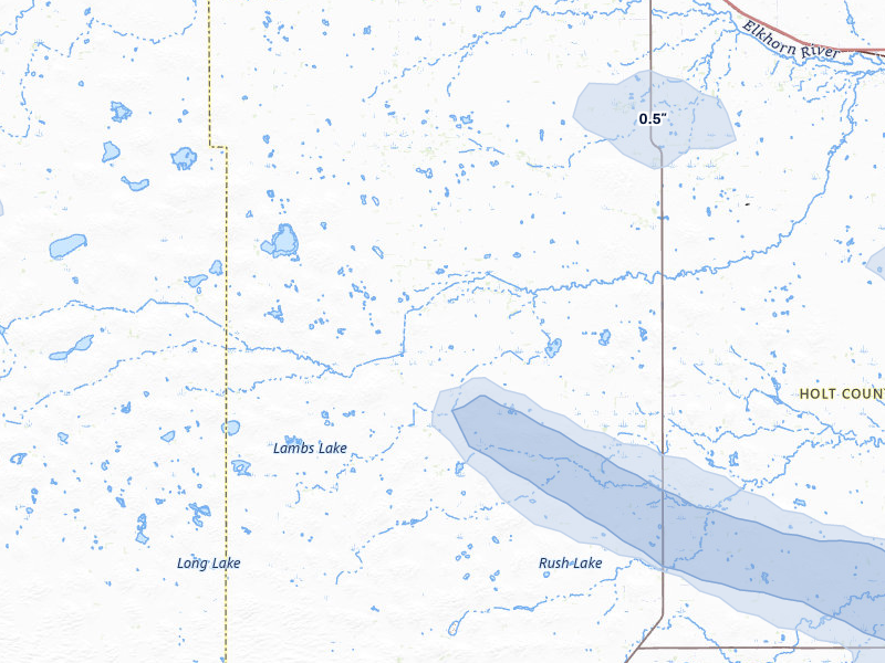 NEXRAD radar-signature map of the hail storm over Atkinson, NE on Aug 11, 2026