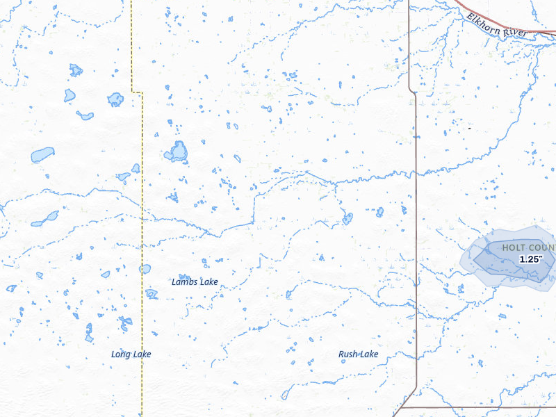 NEXRAD radar-signature map of the hail storm over Atkinson, NE on Aug 17, 2026