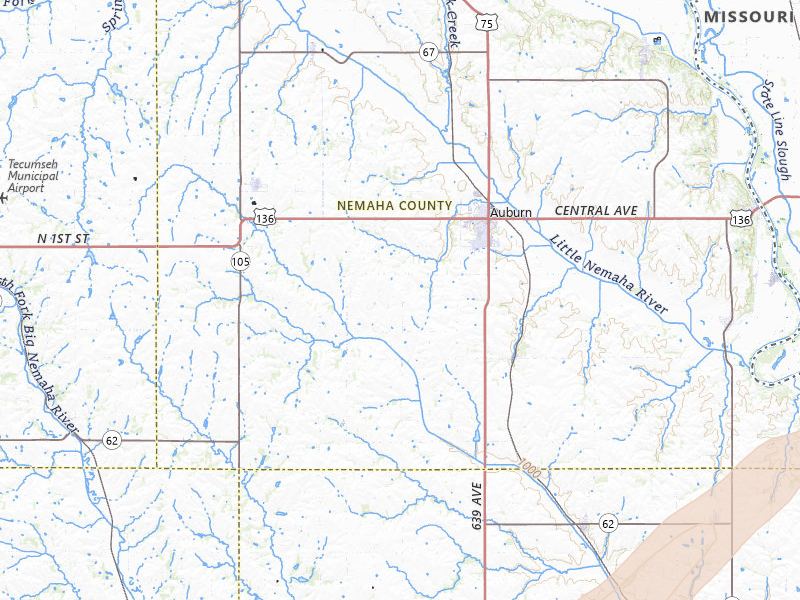 Radar-estimated hail-size map of the storm over Auburn, NE on Apr 3, 2026