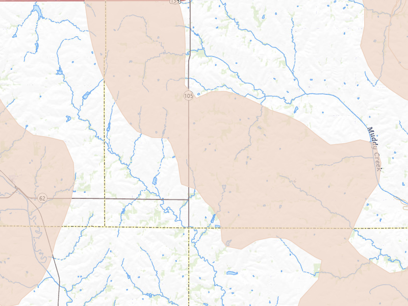 Radar-estimated hail-size map of the storm over Auburn, NE on Jul 3, 2026