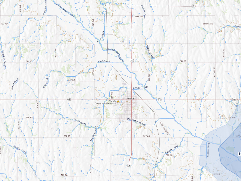 NEXRAD radar-signature map of the hail storm over Auburn, NE on Sep 6, 2026