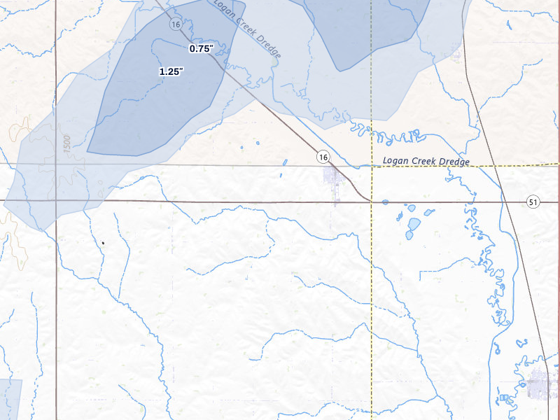 NEXRAD radar-signature map of the hail storm over Bancroft, NE on May 18, 2026