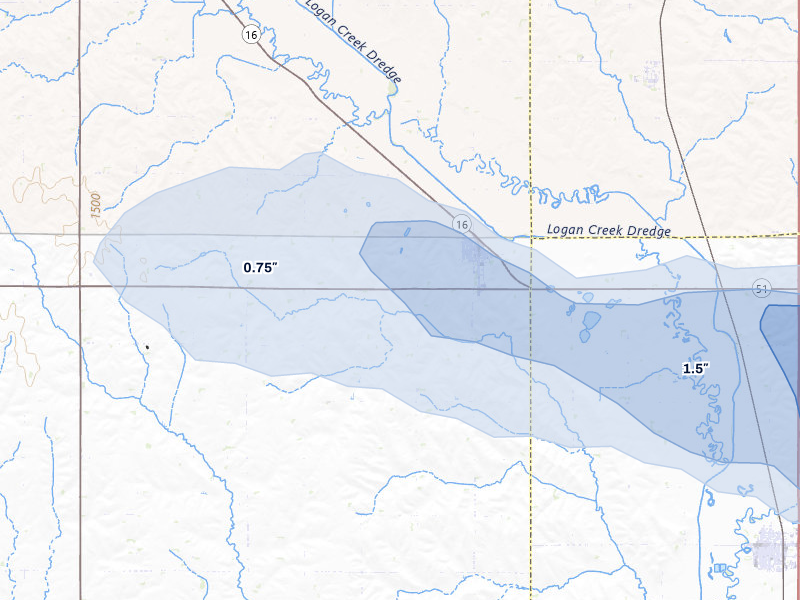 NEXRAD radar-signature map of the hail storm over Bancroft, NE on May 31, 2026