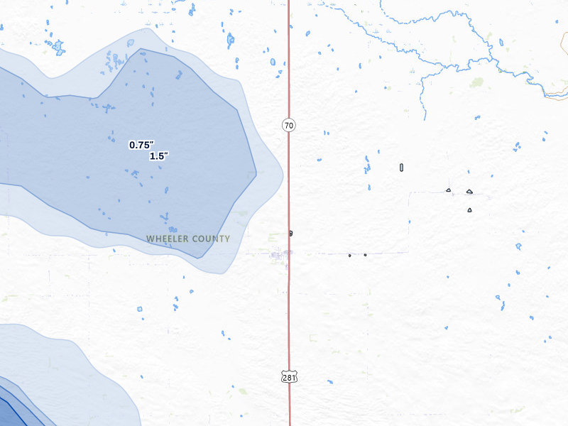 NEXRAD radar-signature map of the hail storm over Bartlett, NE on Aug 19, 2026