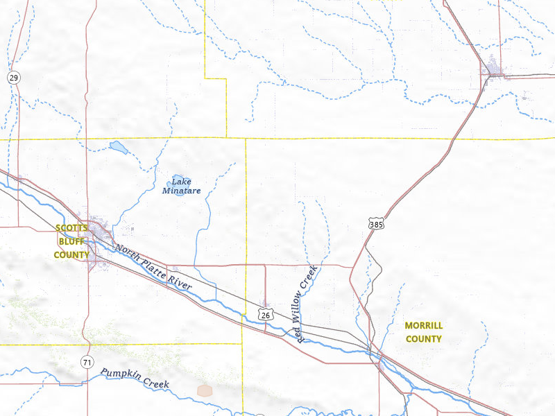 Radar-estimated hail-size map of the storm over Bayard, NE on Jul 8, 2026