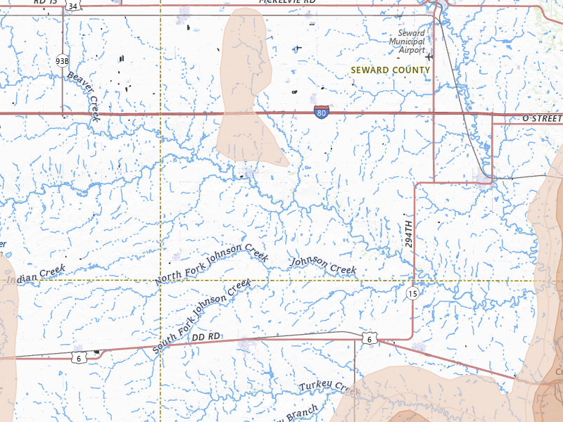 Radar-estimated hail-size map of the storm over Beaver Crossing, NE on May 16, 2026