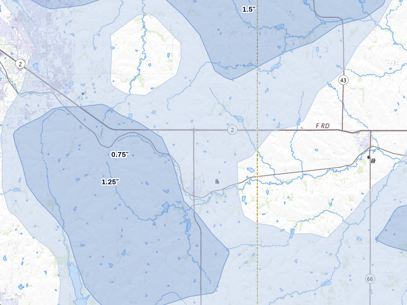 NEXRAD radar-signature map of the hail storm over Bennet, NE on Jun 5, 2026