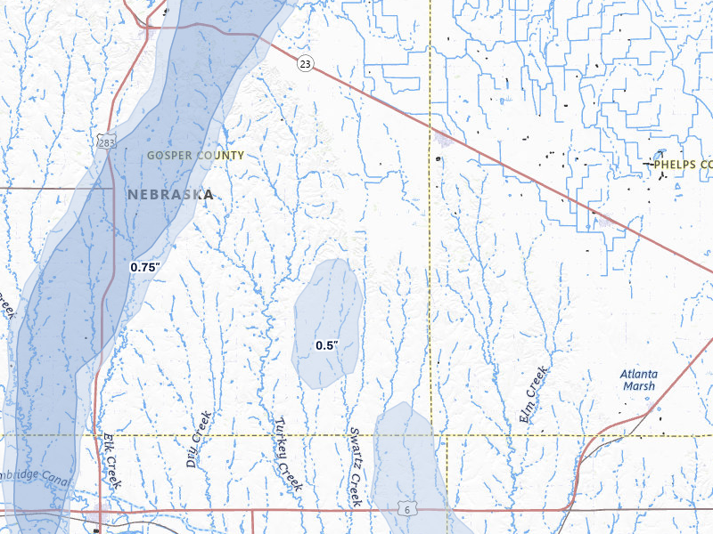 NEXRAD radar-signature map of the hail storm over Bertrand, NE on May 30, 2026
