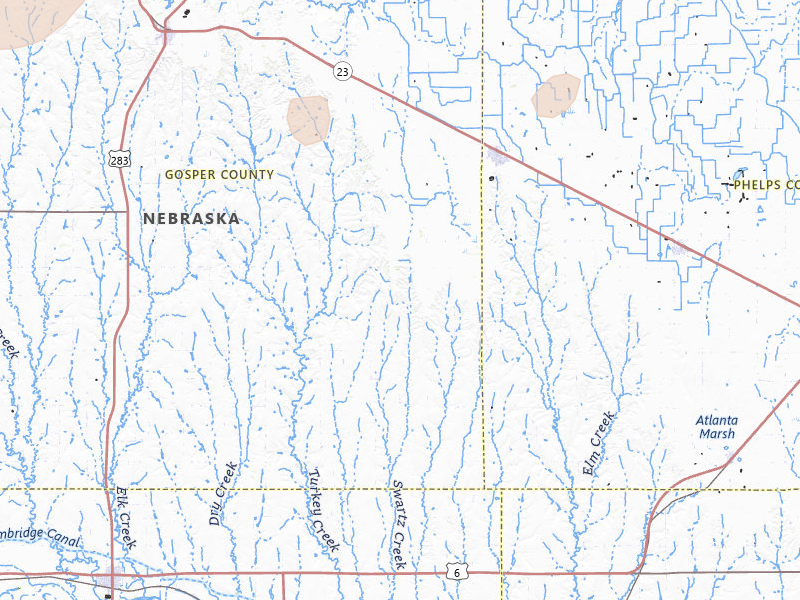 Radar-estimated hail-size map of the storm over Bertrand, NE on Jul 2, 2026