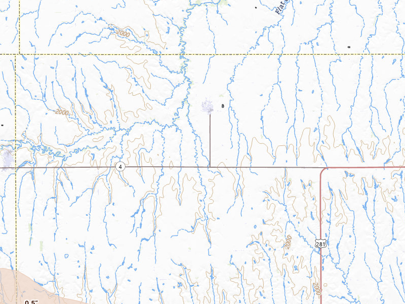 Radar-estimated hail-size map of the storm over Bladen, NE on Jul 3, 2026